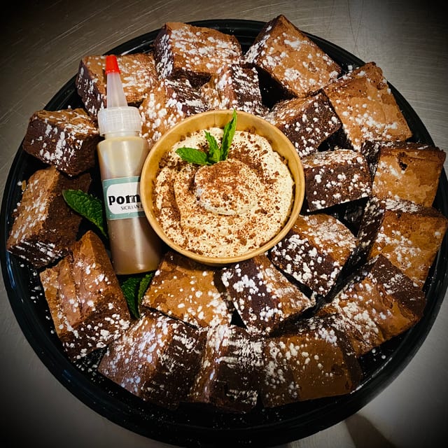 Tray of Torta Tenerina.